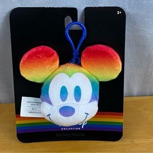 Mickey Mouse Disney Rainbow Collection Keychain Clip-On Pride Plush Toy